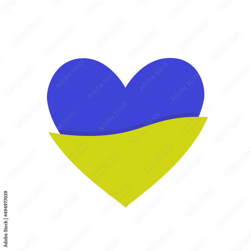 Blue and yellow heart. Ukrainian flag colors Blue and yellow heart. Ukrainian flag colors