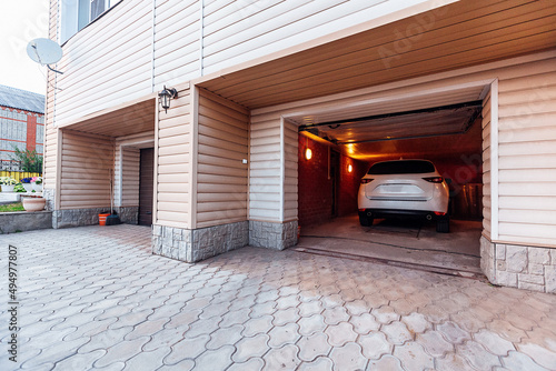 garage in a private house with rolling gates