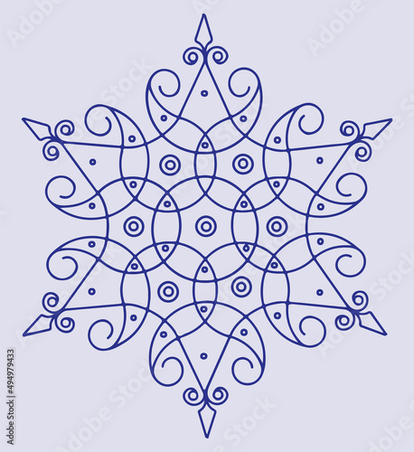 Drawing or sketch of colorful Mandala or Rangoli outline editable illustration photo