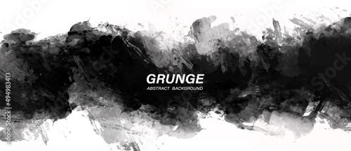 Black and white abstract grunge paint texture background.	
