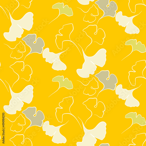Vector seamless half-drop pattern, with  flowers