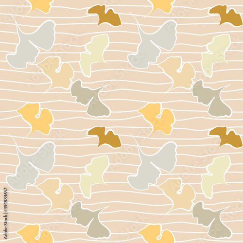 Vector seamless half-drop pattern, with  flowers