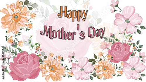 mother's day floral greeting card