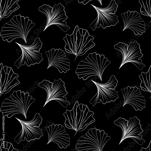 Vector seamless half-drop pattern  with flowers