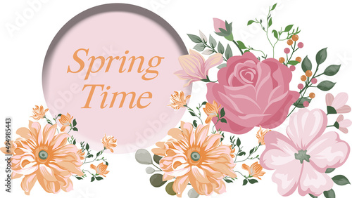 Spring time card with flowers