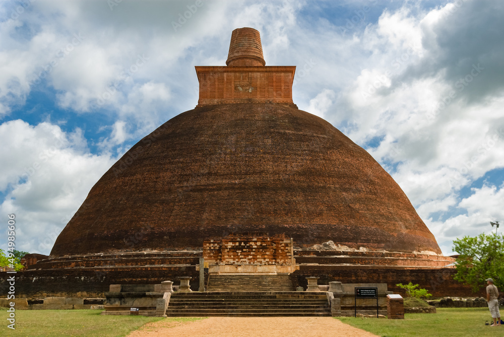 Abayagiri dagoba in ancient buddhist monastic city of Anuradharpura, Sri Lanka