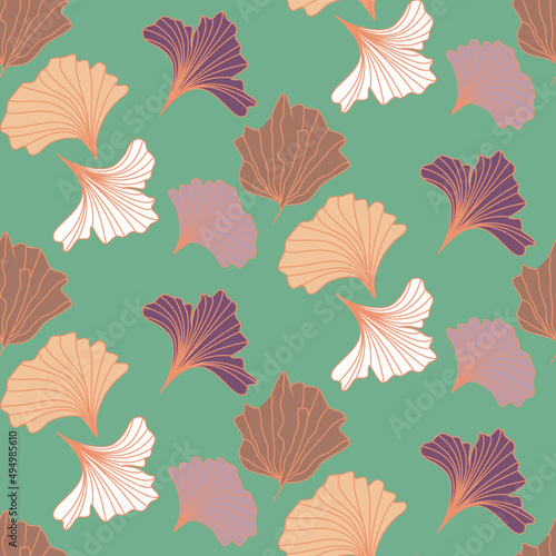 Vector seamless half-drop pattern, with flowers
