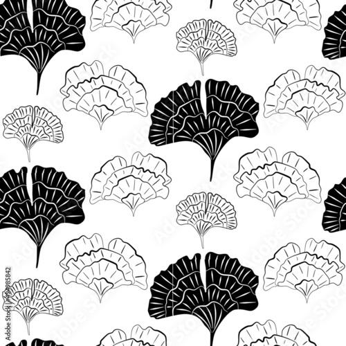 Vector seamless half-drop pattern, with flowers