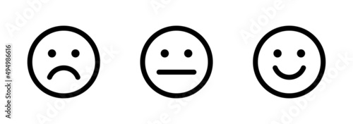 Rating scale or pain scale in the form of emoticons. Vector clipart isolated on white background.