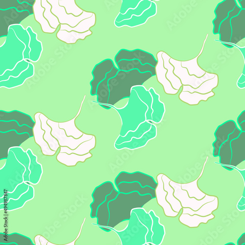 Vector seamless half-drop pattern, with flowers