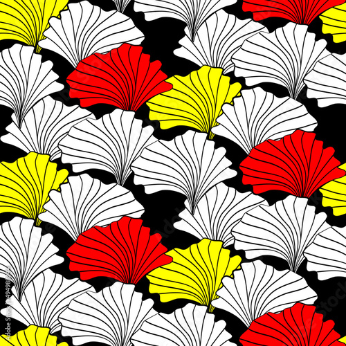 Vector seamless half-drop pattern, with flowers