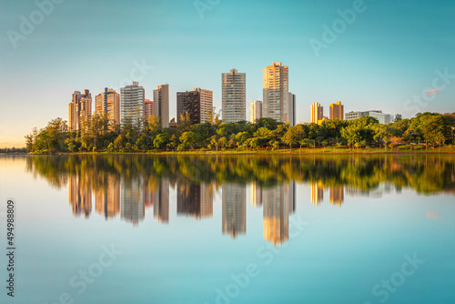View of Igapó Lake in the city of Londrina, Brazil.