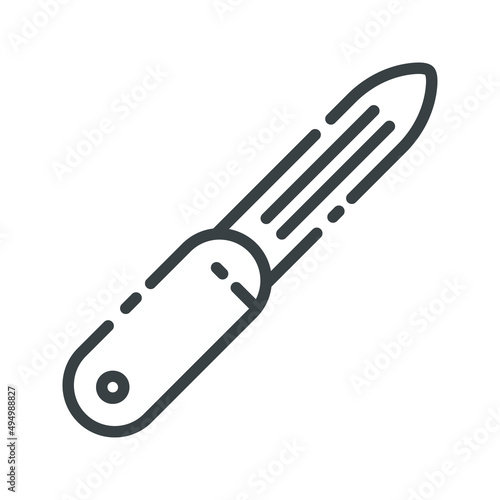 Vector line icon of a peeler isolated on transparent background