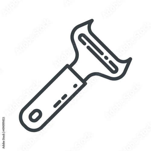 Vector line icon of a peeler isolated on transparent background