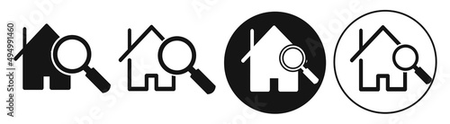 Search house icon, vector simple illustration isolated