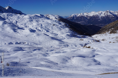 panorama of ski resort, Vars in the mountains of southern alps, france © poupine