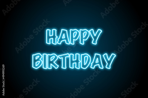 Happy birthday card neon sign