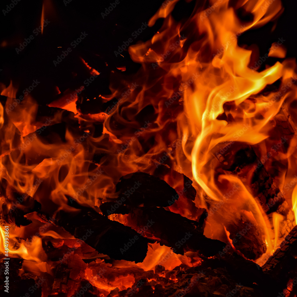 Fire flames on black background, Blaze fire flame texture background, Beautifully, the fire is burning, Fire flames with wood & cow dung Fire flames on black background, Blaze fire flame texture background, Beautifully, the fire is burning, Fire flames with wood & cow dung