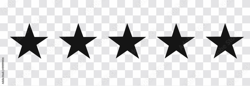 Vector black isolated five stars. Customer feedback concept. Vector black isolated five stars. Customer feedback concept.