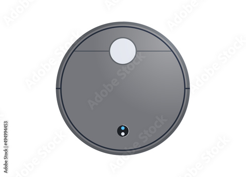 Robot vacuum cleaner and home technology flat illustration.