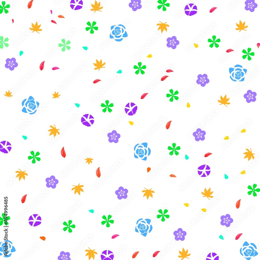 Colorful flowers pattern illustration jpg