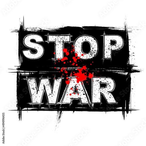 Stop Putin grunge text background