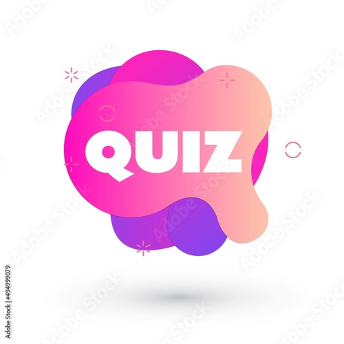 Quiz logo in liquid bubble style. Quiz brainy game word. Vector