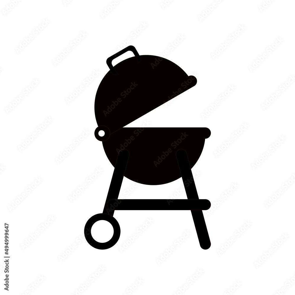 Otwarty grill z kółkami - ikona wektorowa Otwarty grill z kółkami - ikona wektorowa