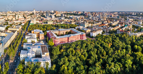 Aerial view of Taras Shevchenko National University in Kiev, Ukraine, before the war with Russia photo