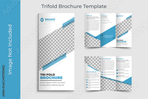 tri-fold brochure design template, Creative corporate business trifold brochure