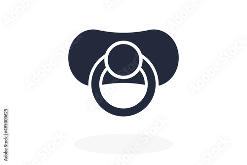 Pacifier icon. Vector illustration. Flat style element.