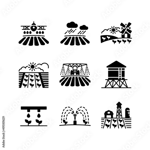Farm Field vector icon. Agriculture irrigation sign