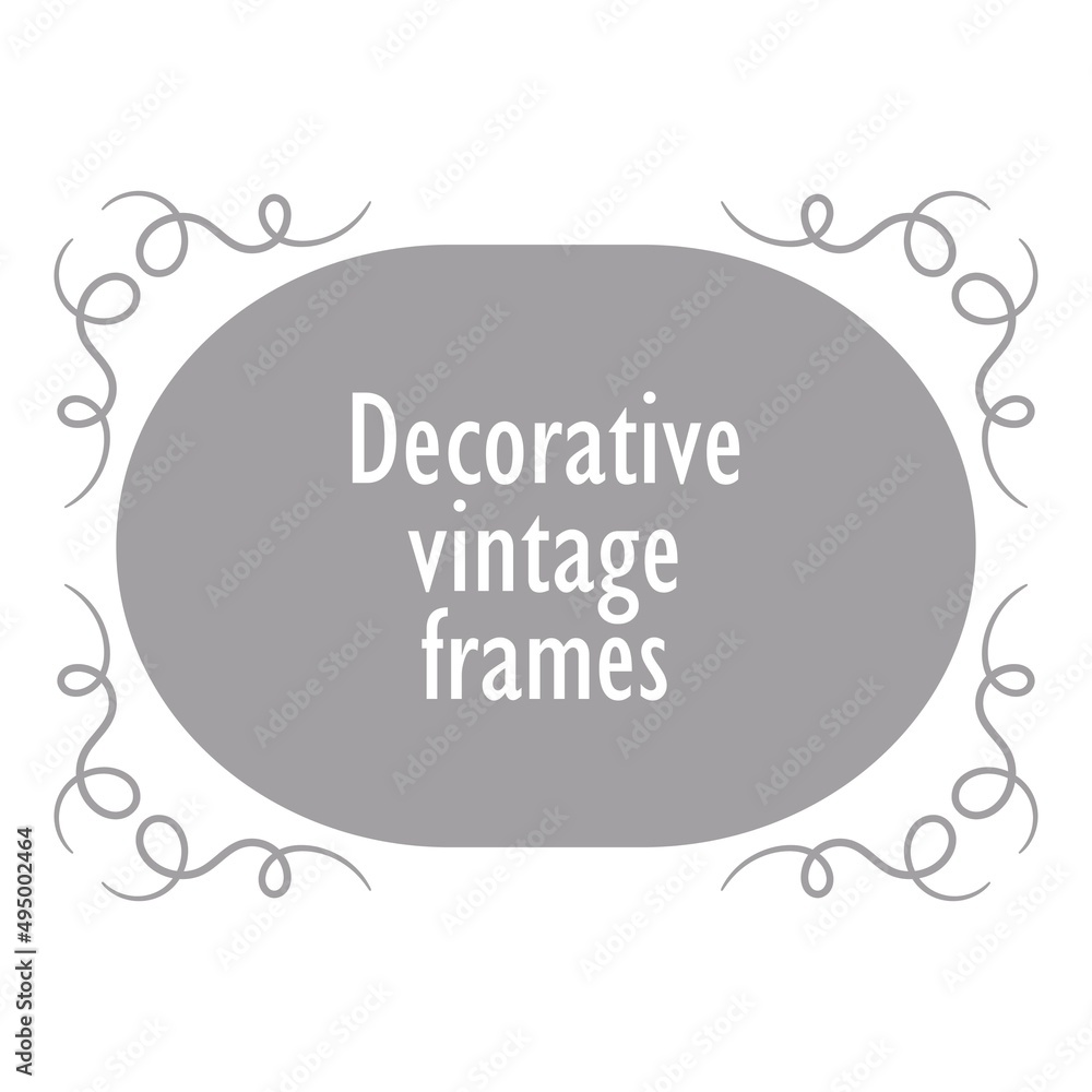 Decorative oval frame vector isolated Decorative oval frame vector isolated