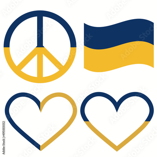 Collection of peace and love themed icons