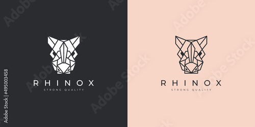 Rhino luxury geometric polygon logo