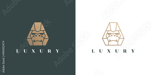 Gorilla luxury geometric polygon logo
