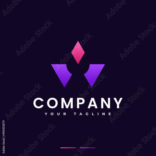 abstract geometric logo diamond gradient