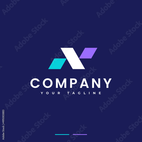 letter N logo minimalist simple modern