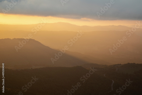 Layers of mountains landscape