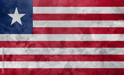 Textured photo of the flag of Liberia.