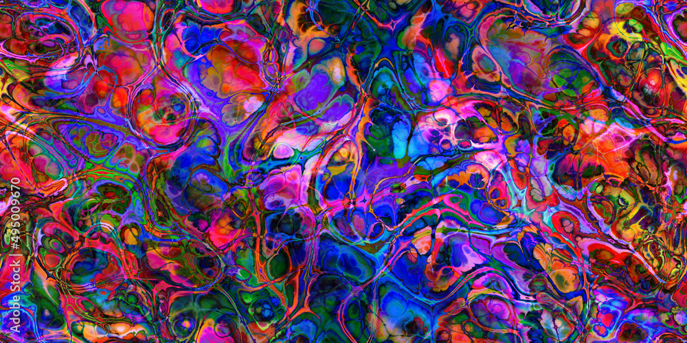 Naklejka premium vivid colorful complex flowing seamless tile