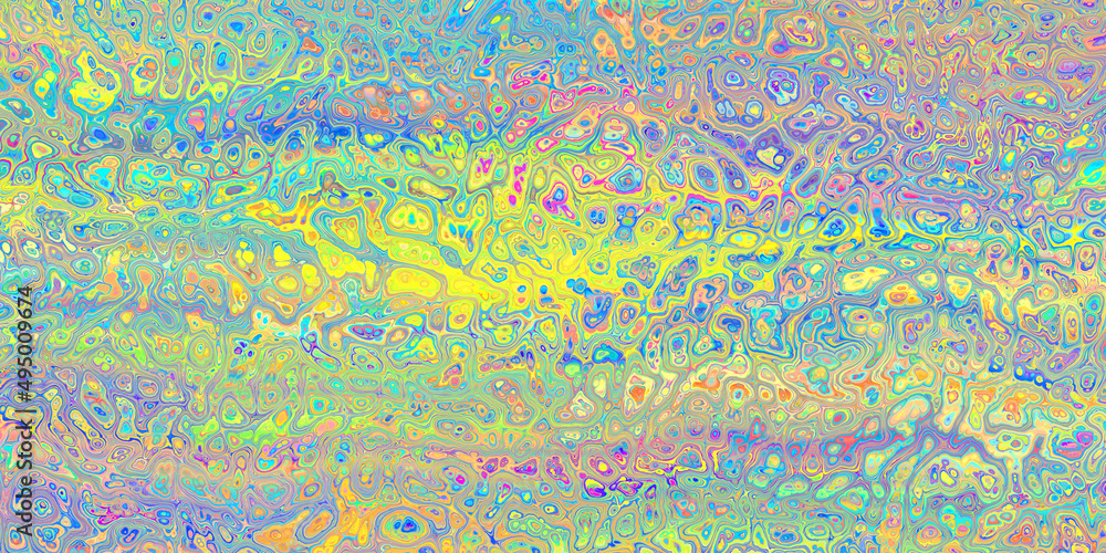 complex abstract of wobbly multicolored blobs