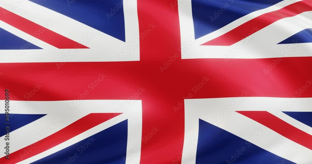 Flag of United Kingdom waving. Seamless looping animation fluttering in the wind. Background Loop. Flag of United Kingdom waving. Seamless looping animation fluttering in the wind. Background Loop.