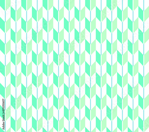 Repetitive arrow pattern. Blue and green abstract pattern on white background.