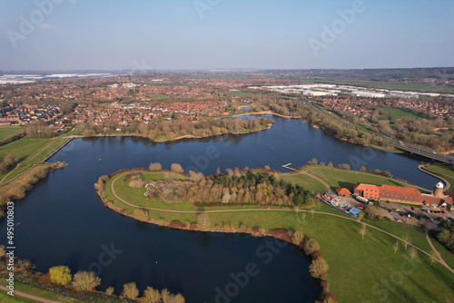 Best View of Caldecott Lake of England (caldecotte lake) drone footage photo