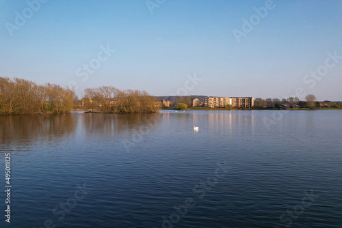 Best View of Caldecott Lake of England (caldecotte lake) drone footage photo