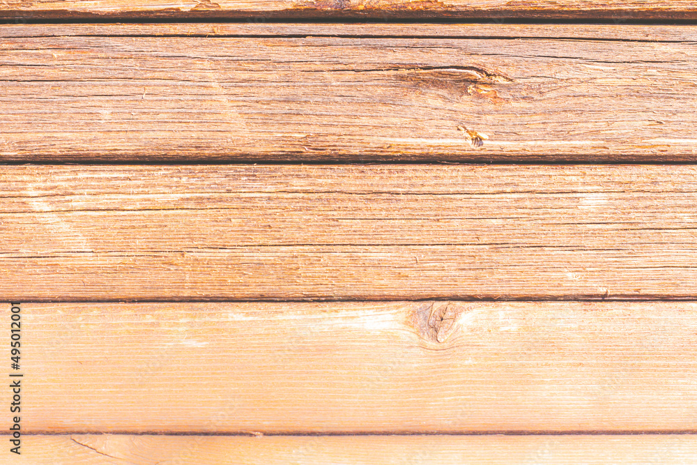 Obraz premium Warm natural blank wooden horizontal background for copy space. 