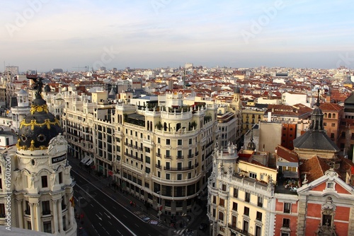 panorama view of european city madrid