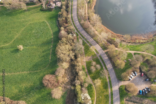 Best View of Caldecott Lake of England (caldecotte lake) drone footage photo