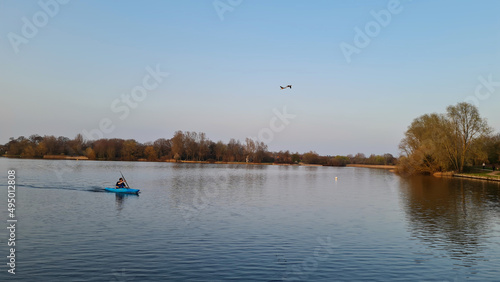 Best View of Caldecott Lake of England (caldecotte lake) drone footage photo